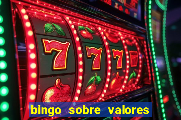 bingo sobre valores para imprimir